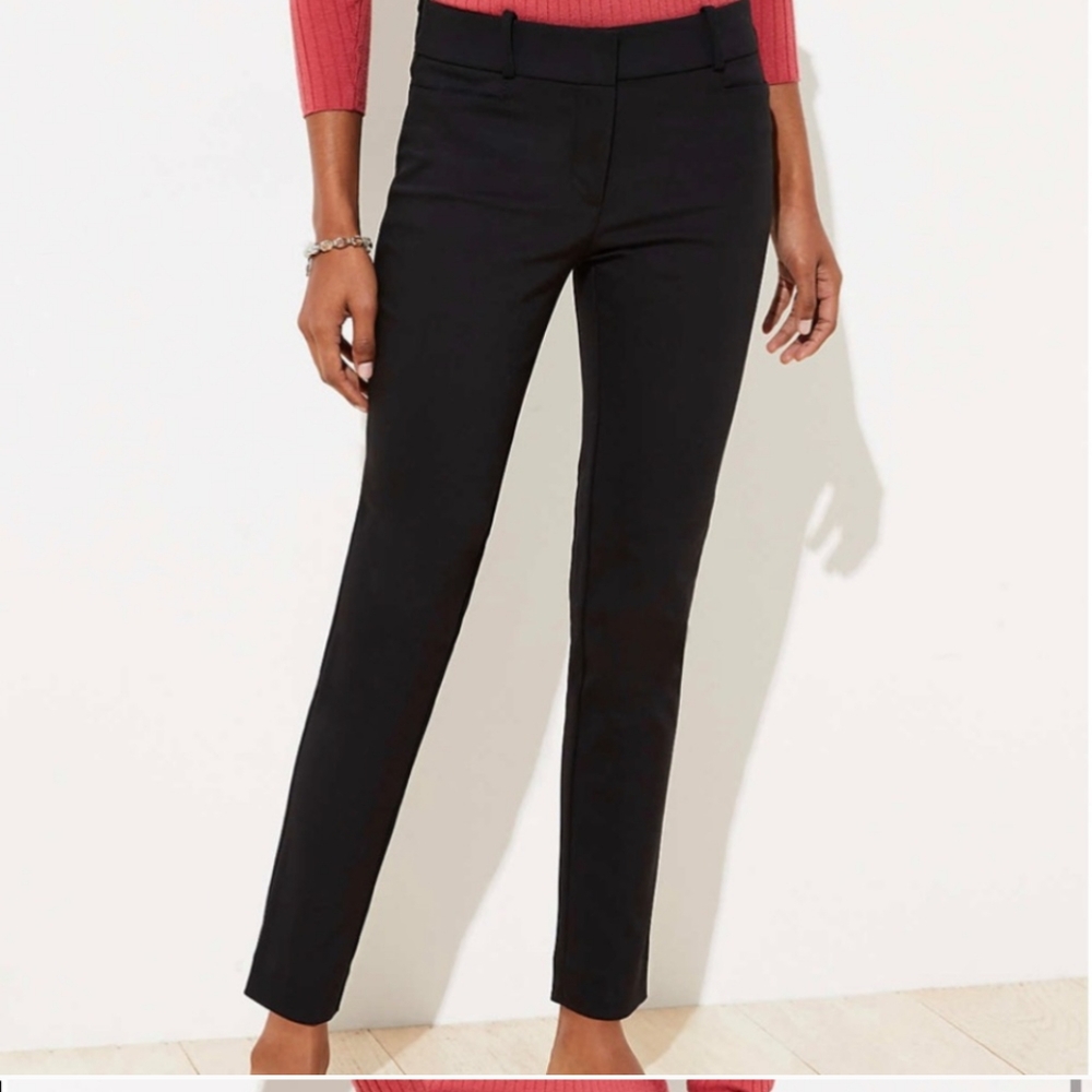 Loft Cuffed Slim Ankle Pants Black Slim 4